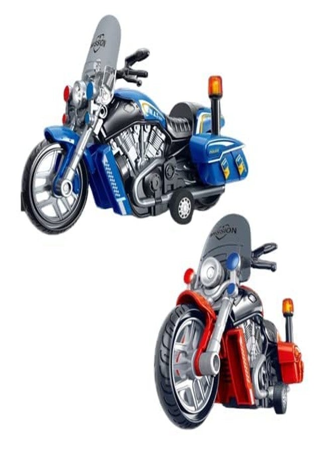 TONIRY Police Motorcycle Toy - Pull Back Motorcycle Toys, Tiny Gift with Music Lighting, Latte Motorcycles Toy for Kids Boys Age 3-8 Year Old [Multicolor] (Police Bike-RED) - Image 5